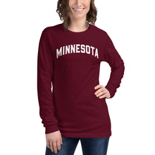 Maroon and White Minnesota Women's Long Sleeve Tee