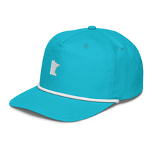 Minnesota Snapback Cap in Turquoise with White Rope