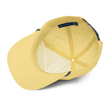 Minnesota Snapback Cap in Yellow with Navy Rope